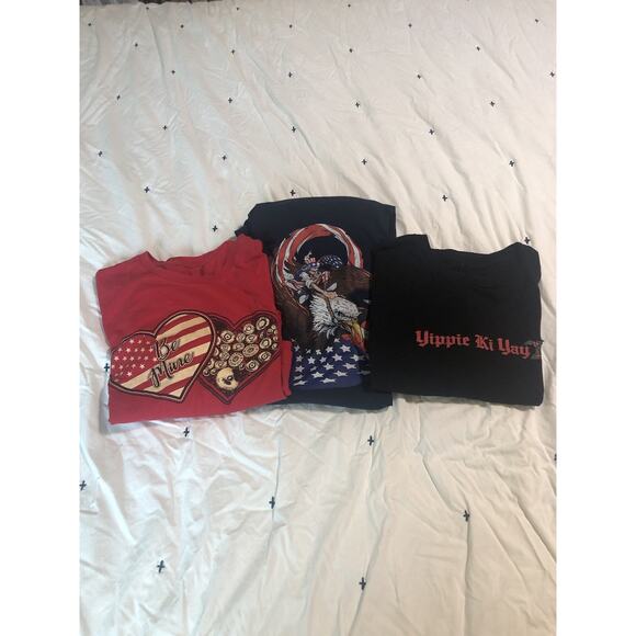 LOT Of 3 Grunt Style T Shirts Size 2XL American Flag Holiday Christmas, 4th - Picture 1 of 14